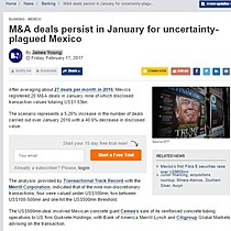 M&A deals persist in January for uncertainty-plagued Mexico